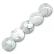 Millefiori rounds 10mm white x5