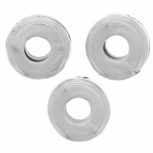 5mm Smooth rondelle beads - Antique silver Tone x10
