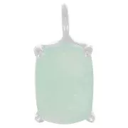 12x6mm 925 Silver Rectangle faceted pendant with claw setting - Amazonite x1