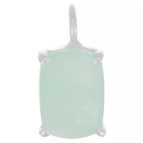 12x6mm 925 Silver Rectangle faceted pendant with claw setting - Amazonite x1
