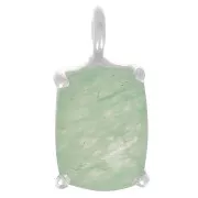 12x6mm 925 Silver Rectangle faceted pendant with claw setting - Aventurine x1