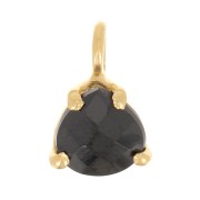 10x7mm 925 Silver faceted pendant with claw setting - GOLD tone - Black Onyx x1|raw }}