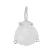 10x7mm 925 Silver faceted triangle Pendant with claw setting - Moonstone x1|raw }}