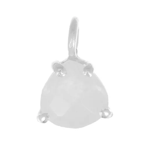 10x7mm 925 Silver faceted triangle Pendant with claw setting - Moonstone x1