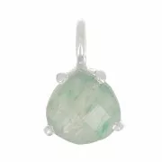 10x7mm 925 St. Silver faceted triangle Pendant with claw setting - Aventurine x1