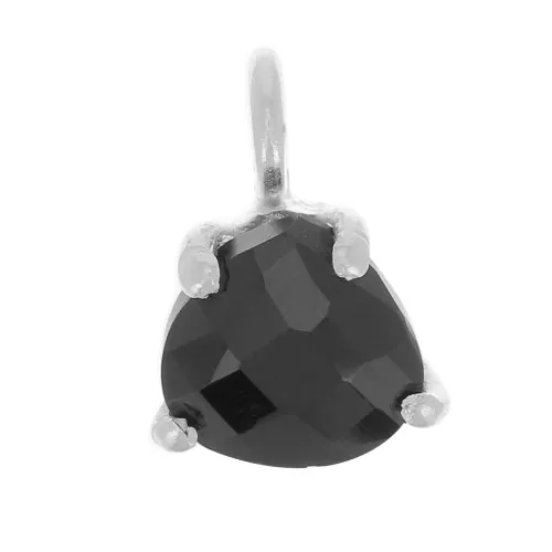 10x7mm 925 St. Silver faceted triangle Pendant with claw setting - Black Onyx x1