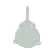 10x7mm 925 St. Silver faceted triangle Pendant with claw setting - Amazonite x1|raw }}