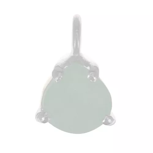 10x7mm 925 St. Silver faceted triangle Pendant with claw setting - Amazonite x1