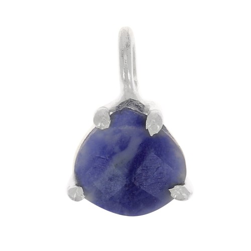 10x7mm 925 St. Silver faceted triangle Pendant with claw setting - Sodalite x1