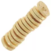 4x0.8mm Heishi rondelle beads brushed effect - Gold Tone x5g approx 65pcs