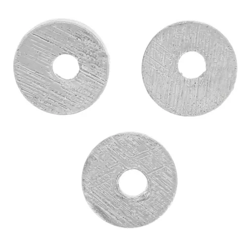 4x0.8mm Heishi rondelle beads brushed effect Silver x5g approx 65pcs