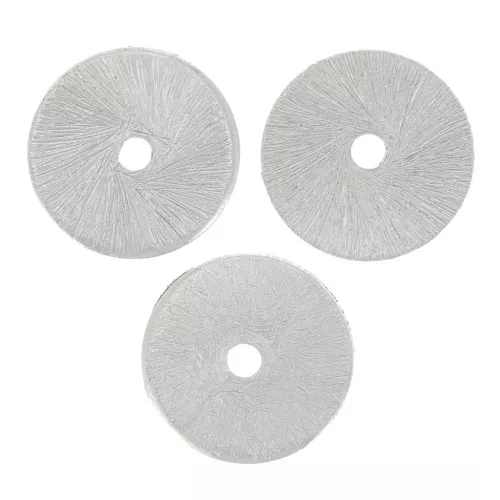8x0.8mm Heishi rondelle beads brushed effect Silver x5g approx 15pcs