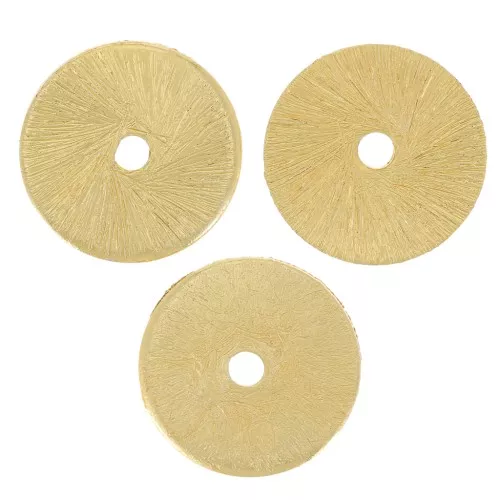 10x0.8mm Heishi rondelle beads brushed effect - Gold Tone x5g approx 9pcs