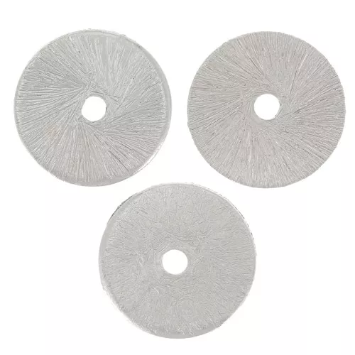 10x0.8mm Heishi rondelle beads brushed effect Silver x5g approx 9pcs