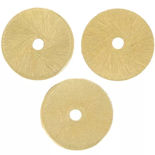 12x0.8mm Heishi rondelle beads brushed effect - Gold Tone x5g approx 6pcs