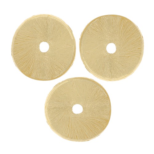 8x0.8mm Heishi rondelle beads wavy brushed effect - Gold Tone x5g approx 15pcs