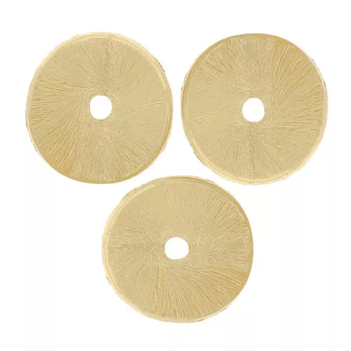 8x0.8mm Heishi rondelle beads wavy brushed effect - Gold Tone x5g approx 15pcs