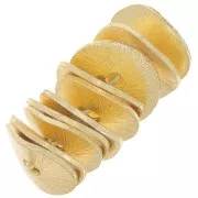 10x0.8mm Heishi rondelle beads wavy brushed effect - Gold Tone x5g approx 9pcs