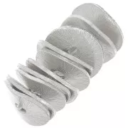 10x0.8mm Heishi rondelle beads wavy brushed effect Silver x5g approx 9pcs