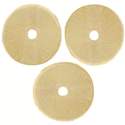12x0.8mm Heishi rondelle beads wavy brushed effect - Gold Tone x5g approx 6pcs
