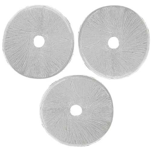 12x0.8mm Heishi rondelle beads wavy brushed effect Silver x5g approx 6pcs