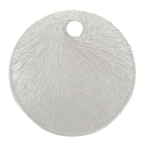 10mm Brushed Effect Round Sequins - Silver Tone x5g approx. 9 pieces