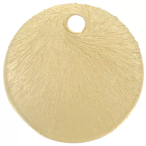 12mm Brushed Effect Round Sequins - Gold Tone x5g approx. 6 pieces