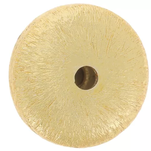 12mm Round flattened brushed effect beads - Gold Tone x10g approx. 5 pieces