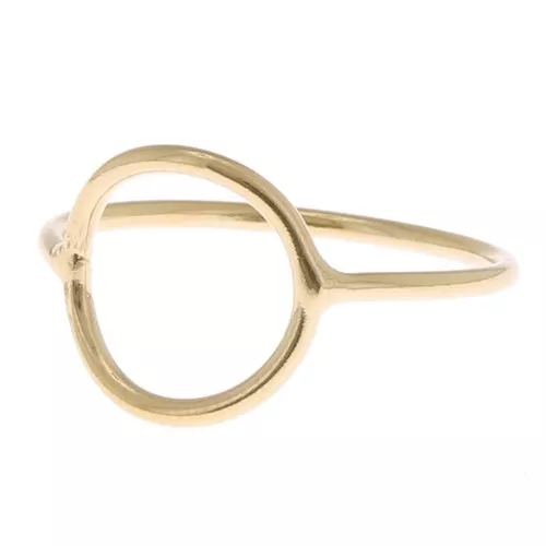 Fine ring with hollowed out circle - Size 61 - Gold filled x1