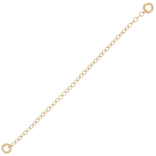 55x1.2mm cable mesh extension chain 2 rings - Gold filled x1