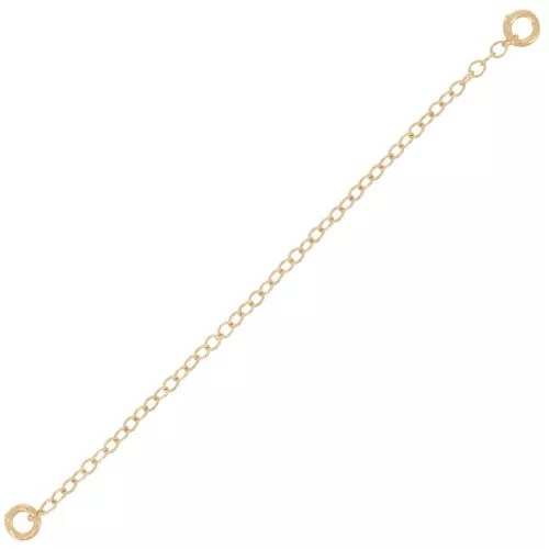 55x1.2mm cable mesh extension chain 2 rings - Gold filled x1