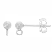 3mm 925 Sterling Silver Ball studs with closed ring x20