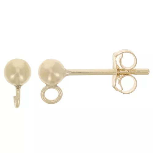 3mm Ball studs with open ring - Gold filled x20