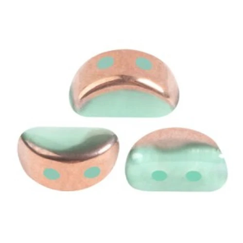 6x3mm Kos® Glass beads by Puca® - Green Aqua Opal AB Capri Gold x10g