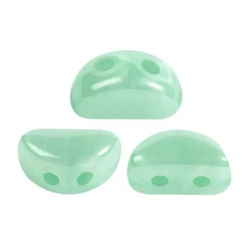 6x3mm Kos® Glass beads by Puca® - Green Aqua Opal AB Luster x10g