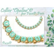 6x3mm Kos® Glass beads by Puca® - Green Aqua Opal AB Travertin x10g