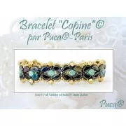 6x3mm Kos® Glass beads by Puca® - Green Aqua Opal AB Travertin x10g