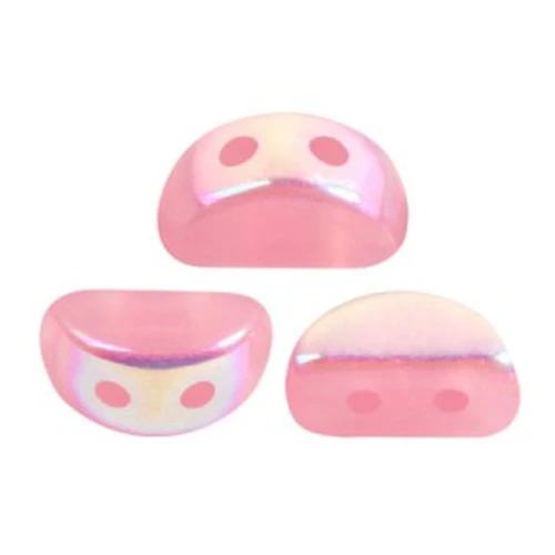 6x3mm Kos® Glass beads by Puca® - Light Rose Opal AB x10g
