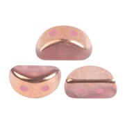 6x3mm Kos® Glass beads by Puca® - Light Rose Opal Capri Gold x10g