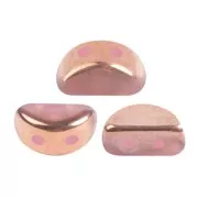 6x3mm Kos® Glass beads by Puca® - Light Rose Opal Capri Gold x10g