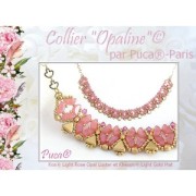 6x3mm Kos® Glass beads by Puca® - Light Rose Opal Capri Gold x10g