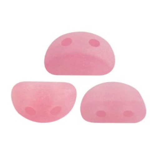 6x3mm Kos® Glass beads by Puca® - Light Rose Opal Mat x10g