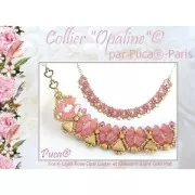 6x3mm Kos® Glass beads by Puca® - Light Rose Opal Gold Splash x10g