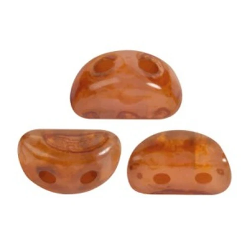 6x3mm Kos® Glass beads by Puca® - Light Rose Opal Travertin x10g