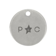 6mm Stainless steel 304 charms to be Customised with single logo - x100