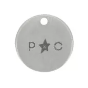 6mm Stainless steel 304 charms to be Customised with single logo - x100