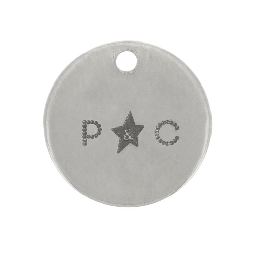 6mm Stainless steel 304 charms to be Customised with single logo - x100