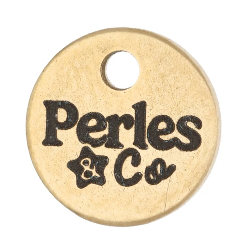 6mm Stainless steel 304 charms to be Customised with complex logo - Gold Tone x100