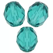 7x6mm PureCrystal 5044 Briolette olive - Blue zircon x1