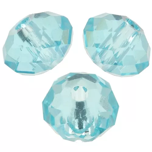 4mm PureCrystal 5040 flattened round beads - Light turquoise x20